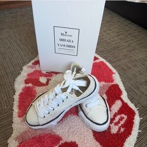 Miharayasuhiro Kids White and Black Sneakers